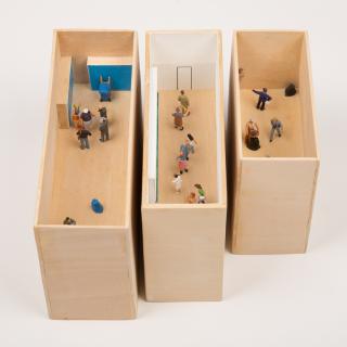 Appraisal: William Radawec - Three Dioramas from 'A Study' Series Wood