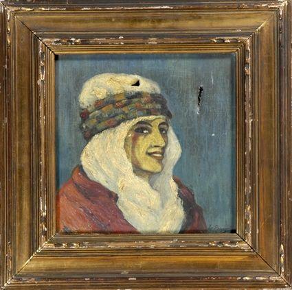 Appraisal: Continental School Arabian Figure Oil on canvas signed Le Provost