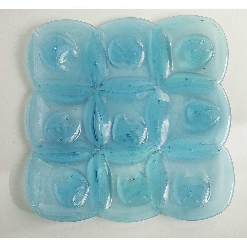 Appraisal: Art Glass Platter Carol Lawton Turquoise art glass platter by