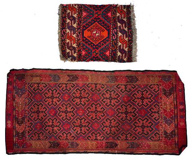 Appraisal: A SOUMAK WOVEN TORBA or bag face Esari with a