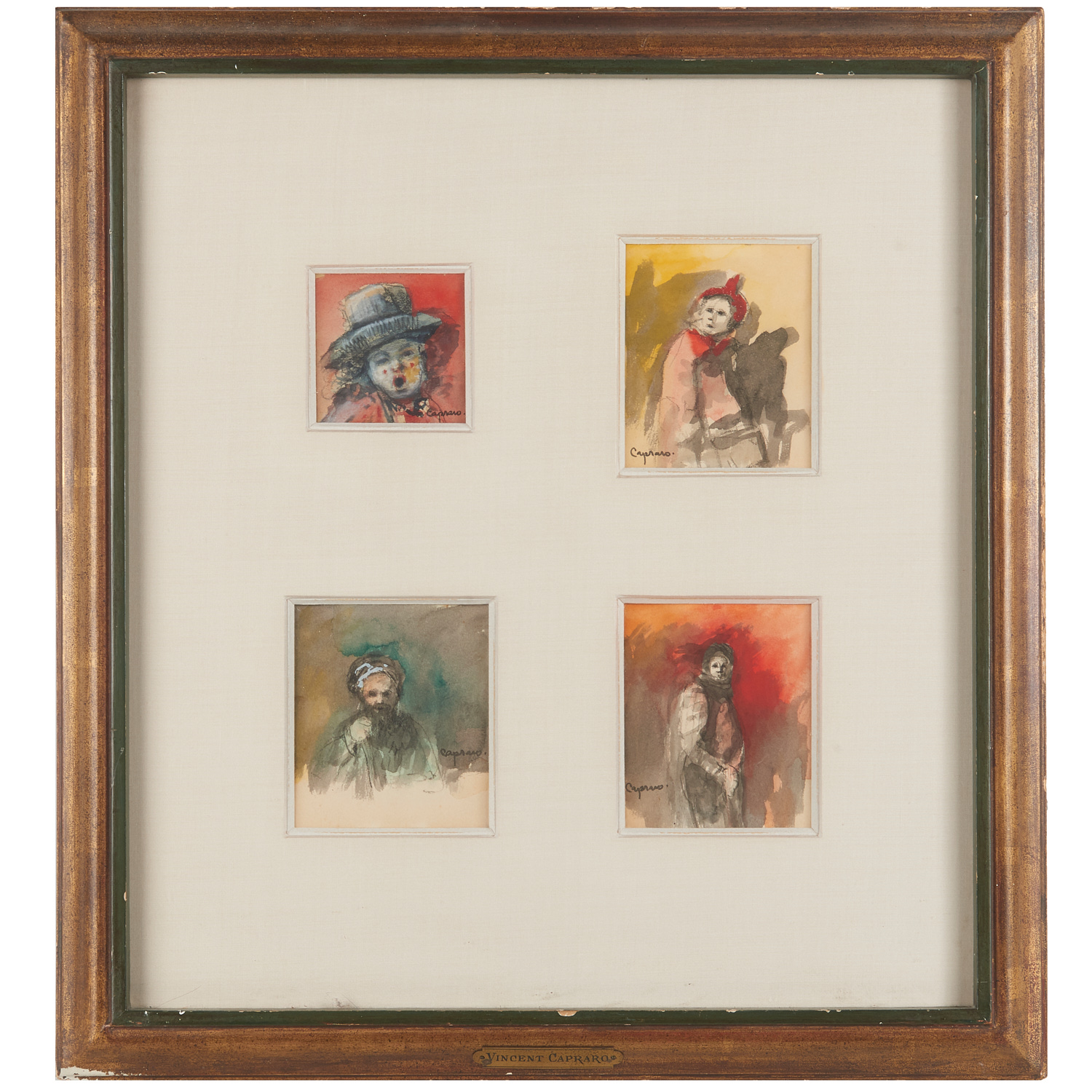 Appraisal: VINCENT CAPRARO WATERCOLORS Vincent Capraro American - four figure studies