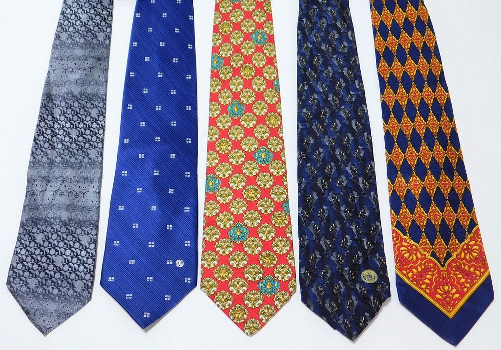 Appraisal: PC Gianni Versace Assorted Silk Neckties Italy Spain Includes a