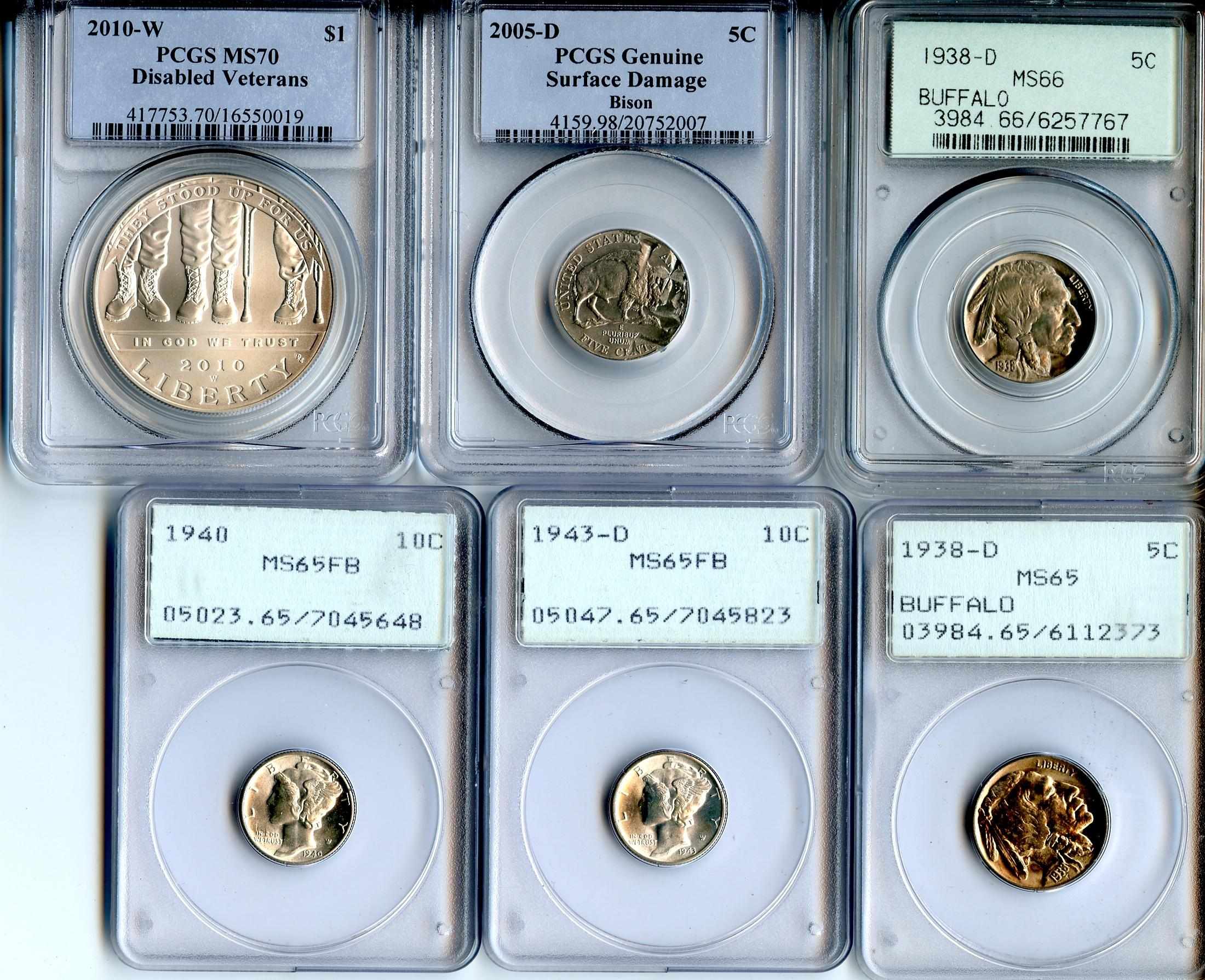 Appraisal: Assorted PCGS Coins Including -D MS C PCGS -D MS