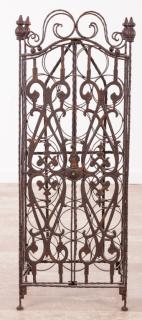 Appraisal: Wrought Iron Scrolled Cabinet Wine Rack Wrought iron scrolled wine