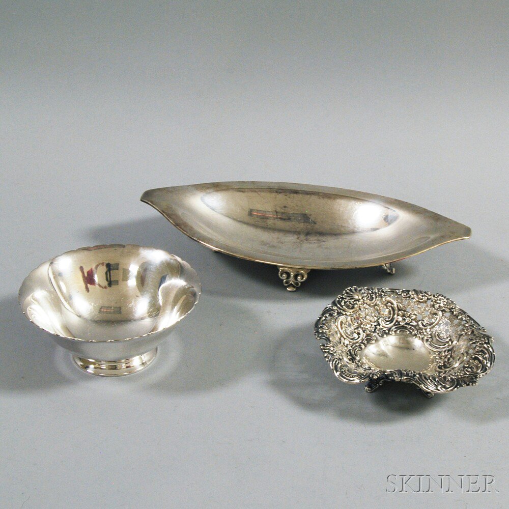 Appraisal: Three Pieces of Tiffany Co Sterling Silver Tableware a small