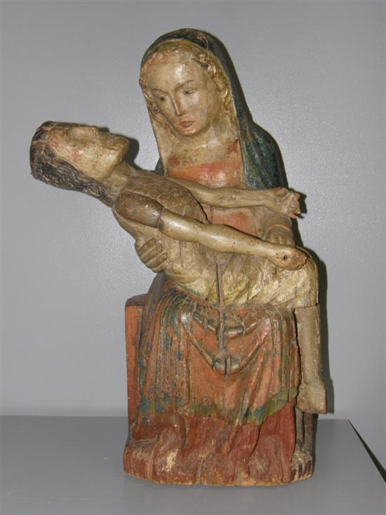 Appraisal: Carved wood group of the Pieta Italian th- th century