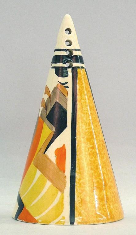 Appraisal: Xavier' Fantasque Bizarre conical sugar sifter high