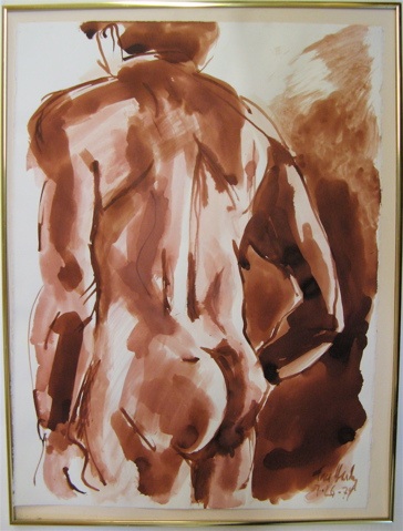 Appraisal: TOM HARDY WATERCOLOR ON PAPER Redmond Oregon born Nude male