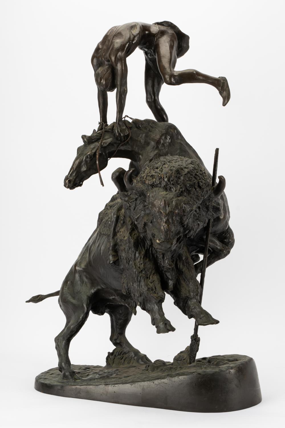 Appraisal: AFTER FREDERIC REMINGTON - BUFFALO HORSEbronze signed Frederic Remington and