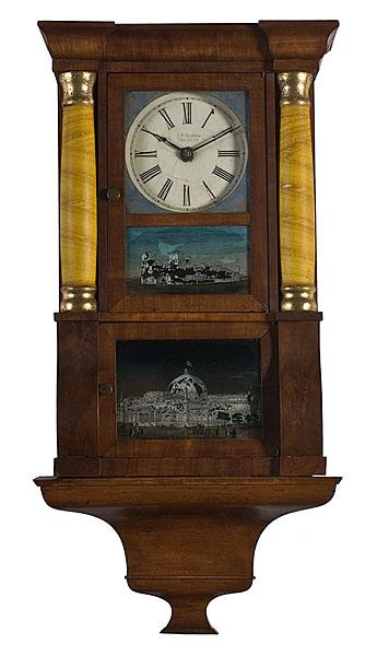 Appraisal: MINIATURE EMPIRE STYLE CONNECTICUT SHELF CLOCK ca - by E