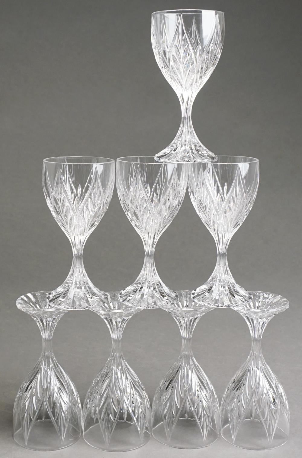 Appraisal: EIGHT CRYSTAL WHITE WINE GLASSESEight Crystal White Wine Glasses