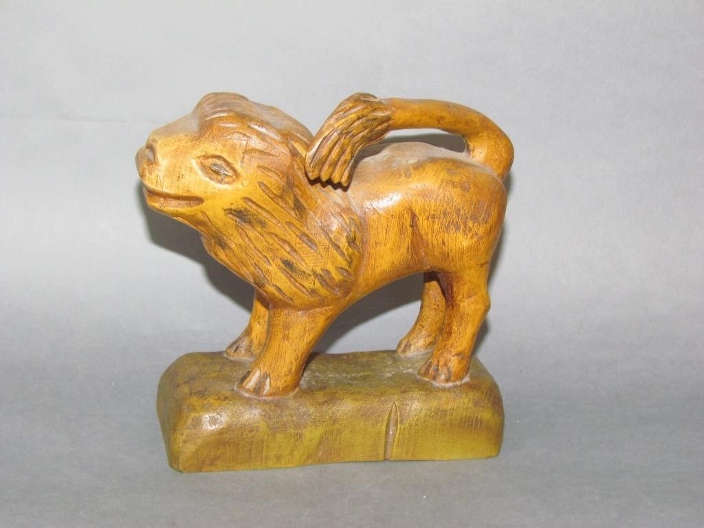 Appraisal: WALTER JUNE GOTTSHALL FOLK ART LIONinitialed and dated no damage