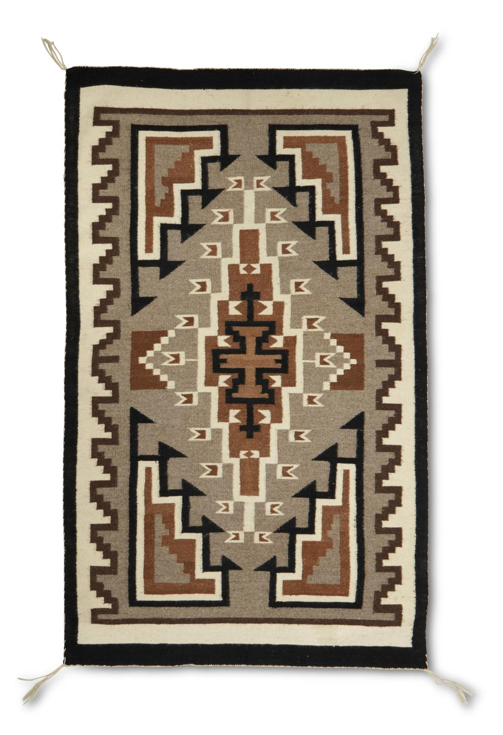 Appraisal: A Navajo Two Grey Hills rug Mid Late th century