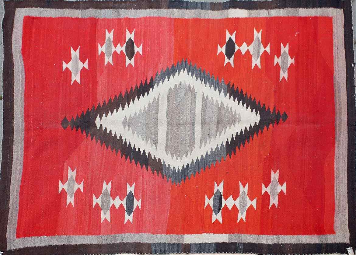 Appraisal: NATIVE AMERICAN RUG ' x ' ''Diamond-shaped central medallion with