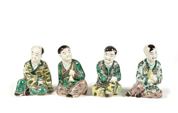 Appraisal: A group of four Chinese famille verte enameled porcelain young