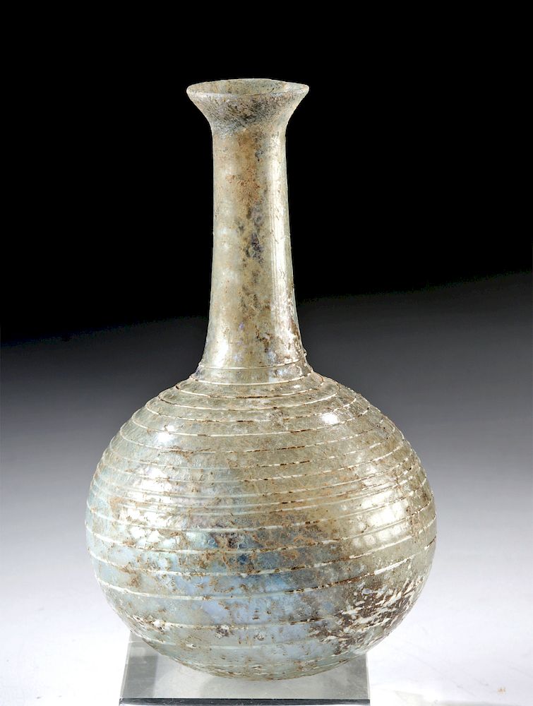 Appraisal: Lovely Roman Glass Bottle w Trailing Roman Imperial Period ca