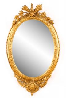 Appraisal: Continental Giltwood Crested Mirror Continental mid to late th century