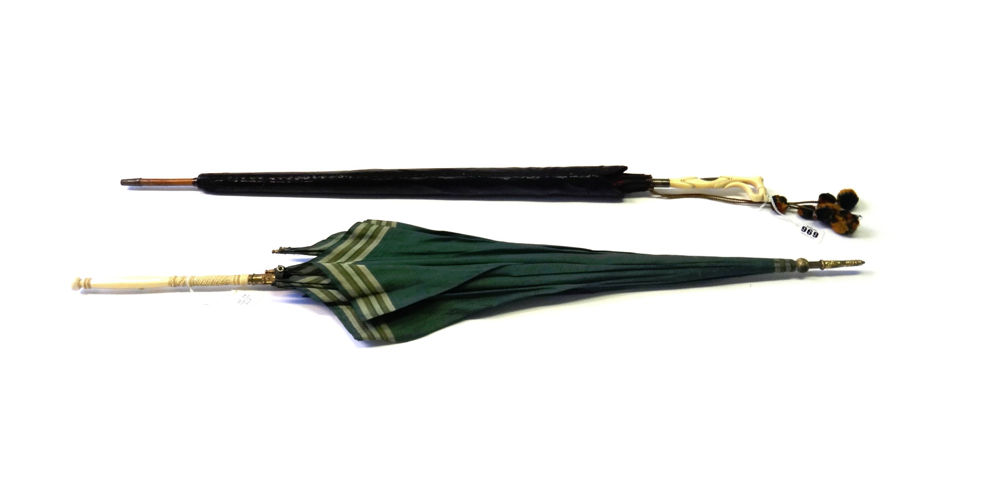 Appraisal: A lady's parasol early th century with green and red