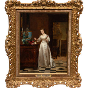 Appraisal: Frans Moormans Dutch - Lady in an Interior Setting oil