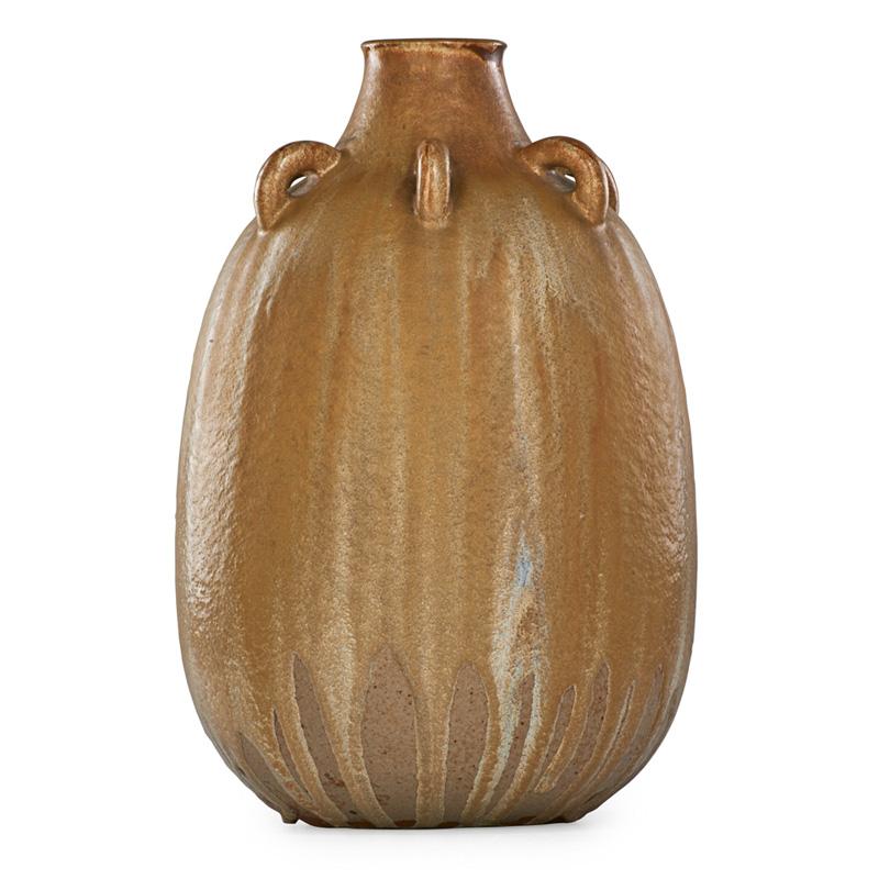 Appraisal: AUGUSTE DELAHERCHE Massive stoneware vase Condition Report Excellent condition no