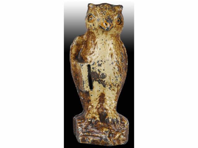 Appraisal: Cast Iron Owl Mechanical Bank with Slot in Book Description