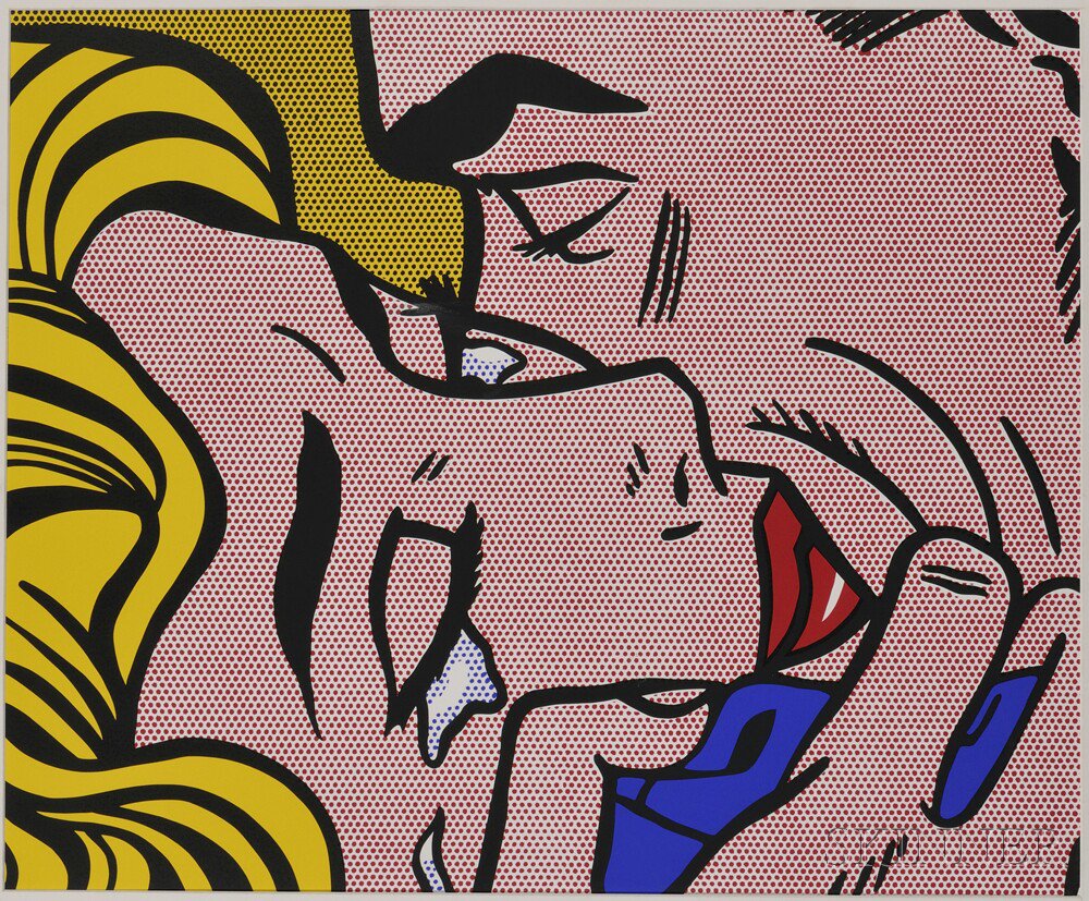 Appraisal: Roy Lichtenstein American - Kiss V probably published by Poster