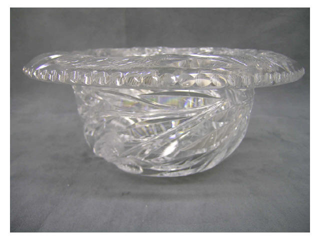 Appraisal: Heavy American brilliant cut glass bowl with thistle decorative engraving