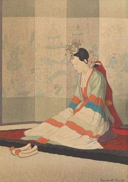 Appraisal: ELIZABETH KEITH BRITISH - x image Korean Bride Color woodblock