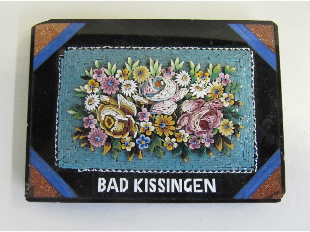 Appraisal: Micromosaic paperweight decorated with flowers from Bad Kissingen some def