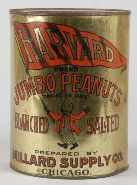 Appraisal: Golden Harvard -lb Peanuts Tin Description Beautiful image on front