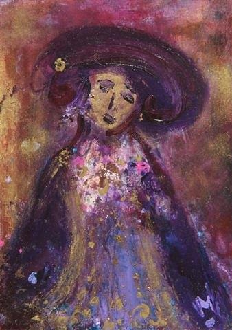 Appraisal: MAGGIE BRANDON JONES British Contemporary Lady in purple and gold