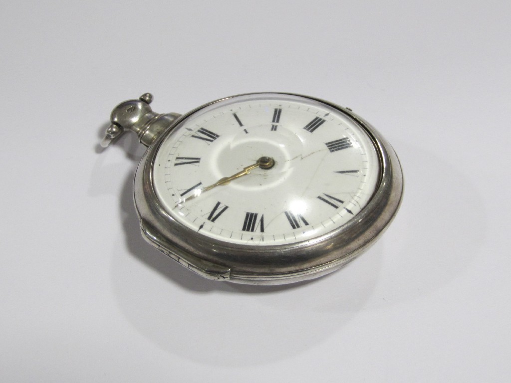 Appraisal: A silver pair cased pocket watch by William Blew London