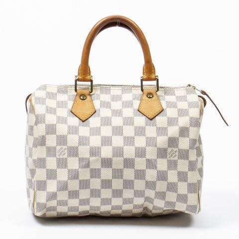 Appraisal: Louis Vuitton Speedy handbag in Damier Azur coated canvas with