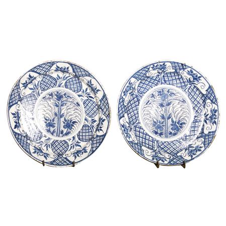 Appraisal: Pair of Delft Blue and White Plates Estimate -