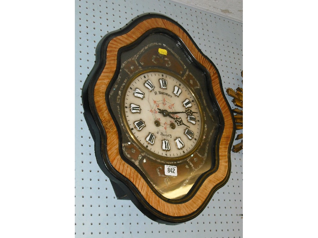 Appraisal: Vineyard two train wall clock the onyx dial signed H