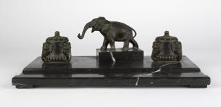 Appraisal: A Vienna bronze and black marble inkstand Late th early