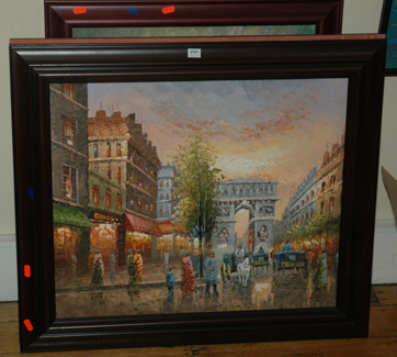 Appraisal: THREE WORKS INCLUDING STILL LIFE AND FRENCH STREET SCENES