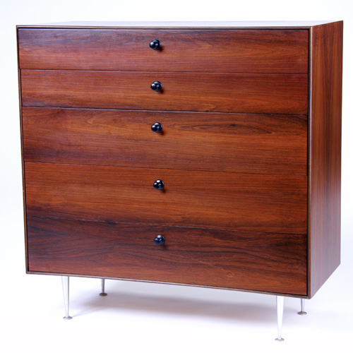 Appraisal: GEORGE NELSON HERMAN MILLER Thin Edge rosewood veneer five-drawer chest