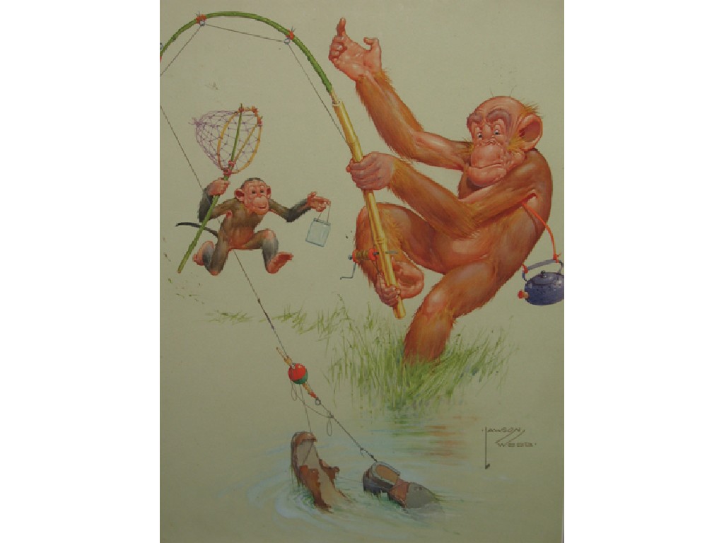 Appraisal: LAWSON WOOD Gran'pops mixed sports - Fishing no SOS watercolour