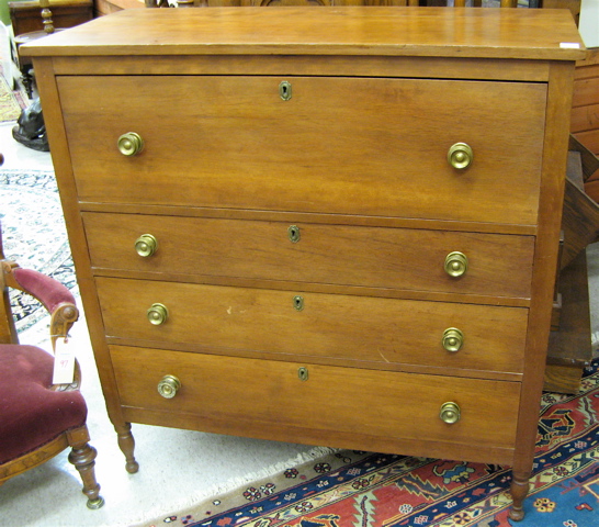 Appraisal: EMPIRE VICTORIAN TRANSITIONAL CHEST OF DRAWERS American mid th century