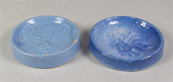 Appraisal: Two Blue White Salt Glaze Soap Dishes Circa One with