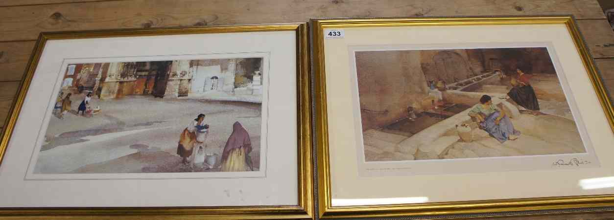 Appraisal: Two Mounted and Framed Russell Flint Prints The Seven Springs