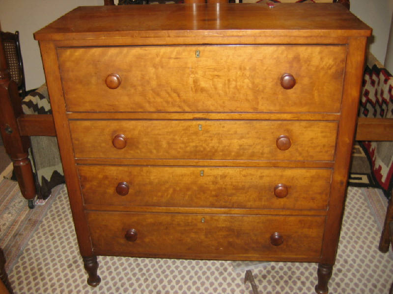 Appraisal: AMERICAN TH CENTURY CHERRYWOOD CHEST Rectangular top over four long