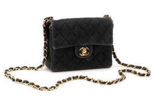 Appraisal: Chanel Black Suede Mini Classic Square Flap Bag Chanel French