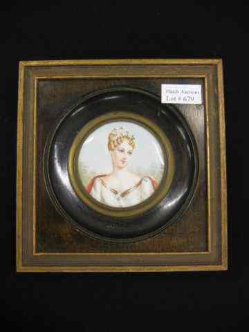 Appraisal: Miniature Painting on Ivory of a Young Lady artist signed