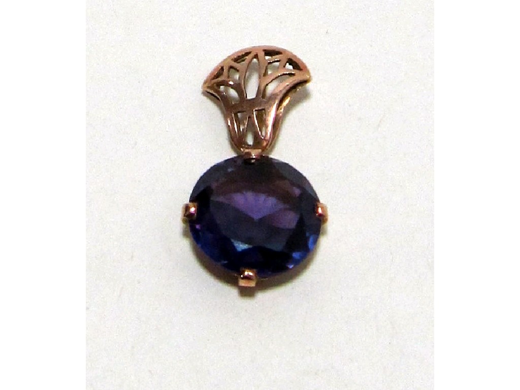 Appraisal: Art Nouveau rose gold alexandrite set pendant with claw set