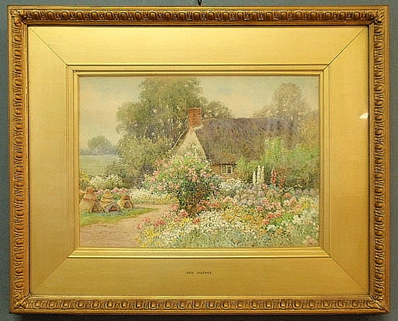 Appraisal: Hughes George UK - watercolor painting of a cottage in