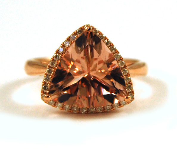 Appraisal: MORGANITE DIAMOND AND ROSE GOLD RING The k rose gold