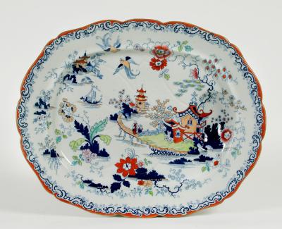 Appraisal: TWO IRISH IRONSTONE CHINA MEAT PLATES by Thomas Higginbotham Dublin