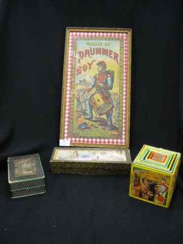 Appraisal: Antique Toy Related Items graduated paper litho blocks domino sets